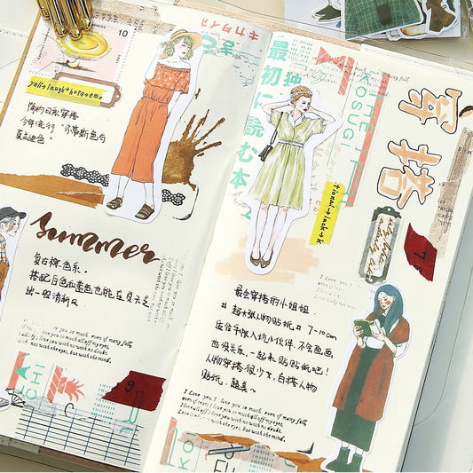 Girl Fashion Stickers - 16-18 pcs