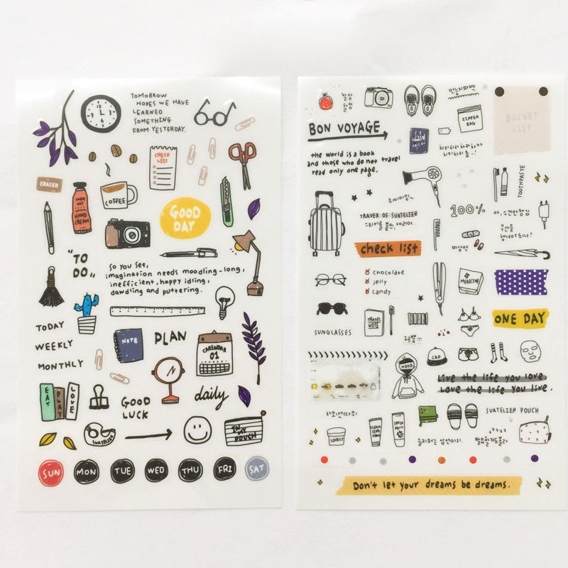 Travel stickers sheet