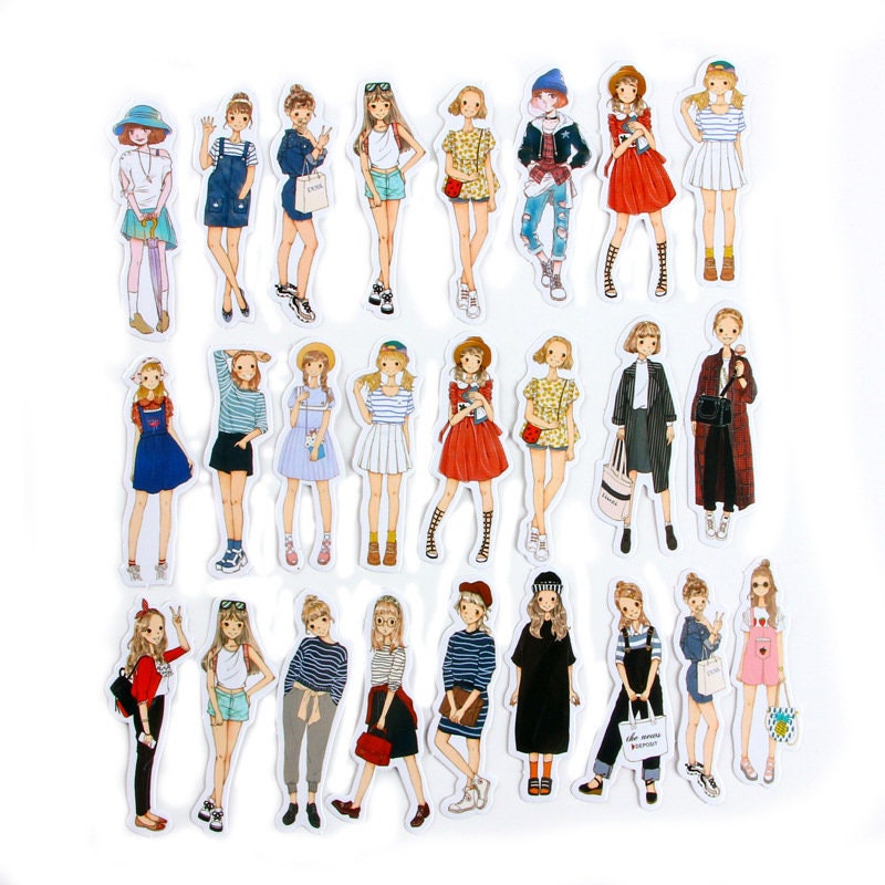 Fashion girl stickers,