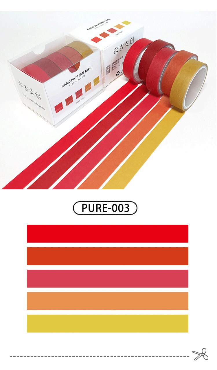 Colourful Washi Tape pack (set of 5)