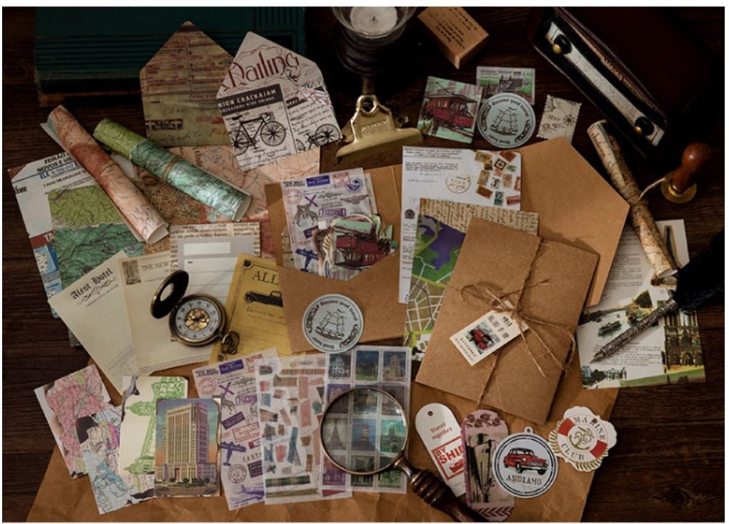 Junk journal paper, Vintage paper, junk journal kit, scrapbook paper, retro, journal ephemera