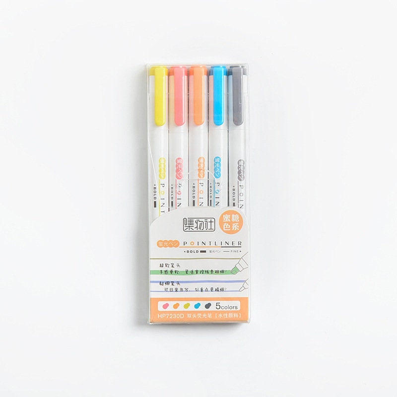 Double Ended Highlighter - Pack of 5