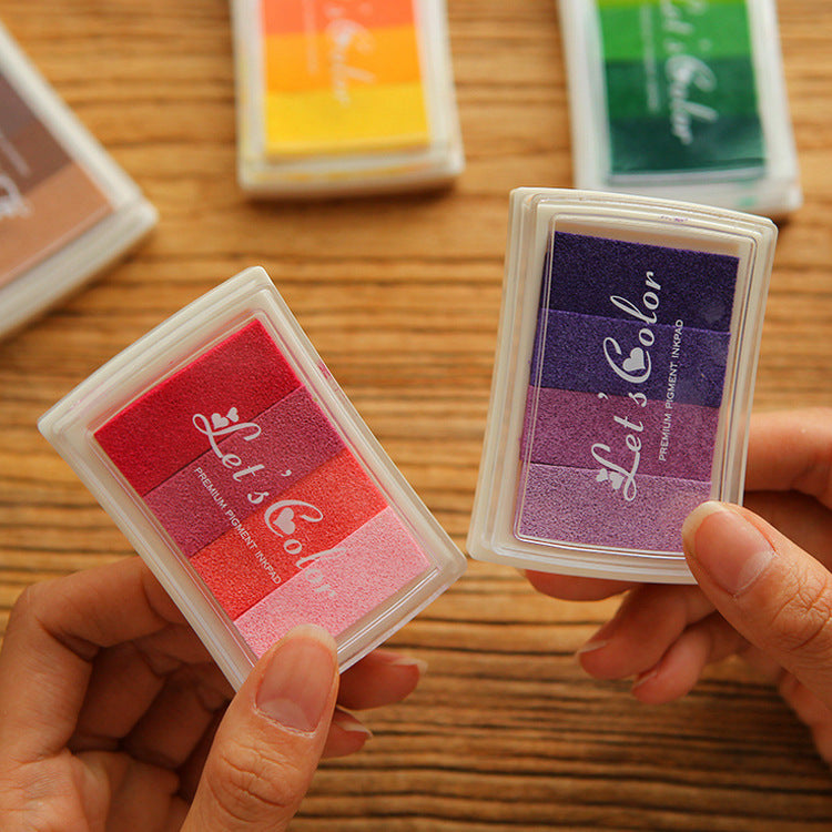 6 Color Gradient Ink Pad, craft ink pad,finger print ink pad,,rainbow ink pad, ink for stamp