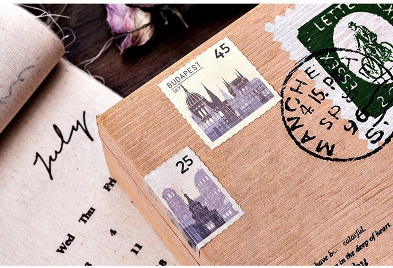 Travel Stamp stickers pack, 46pcs