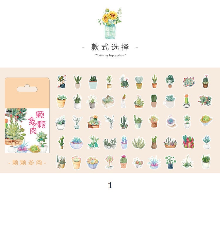 Floral Sticker Pack - 50 pcs