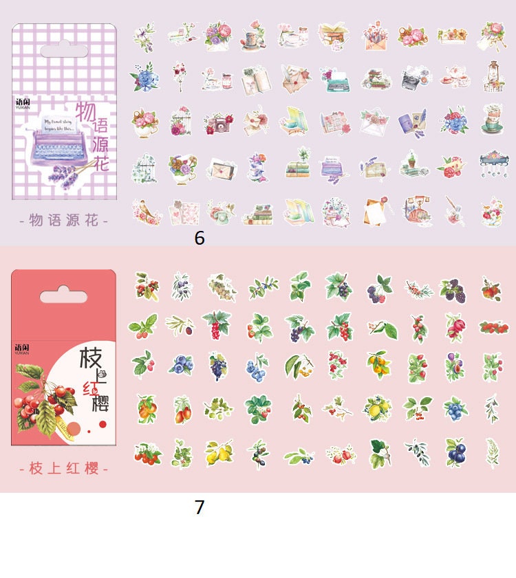 Floral Sticker Pack - 50 pcs