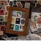 Vintage stamp sticker pack, 46 pcs