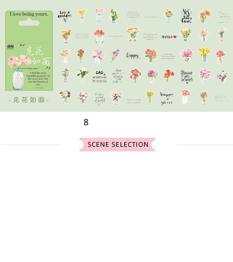 Floral Sticker Pack - 50 pcs