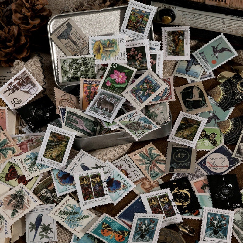 Vintage stamp sticker pack