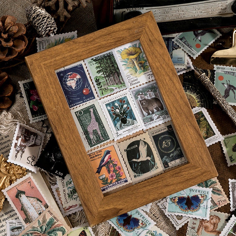 Vintage stamp sticker pack