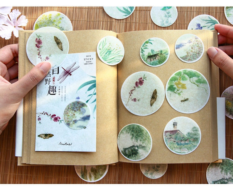 Japanese Style Flower Stickers