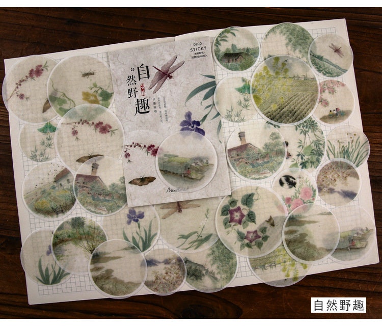 Japanese Style Flower Stickers