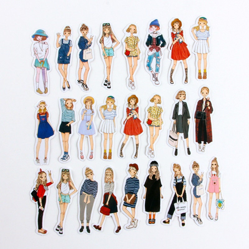 Fashion girl stickers,