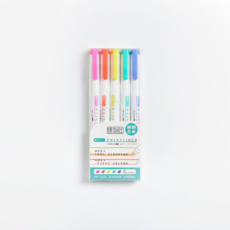 Double Ended Highlighter - Pack of 5