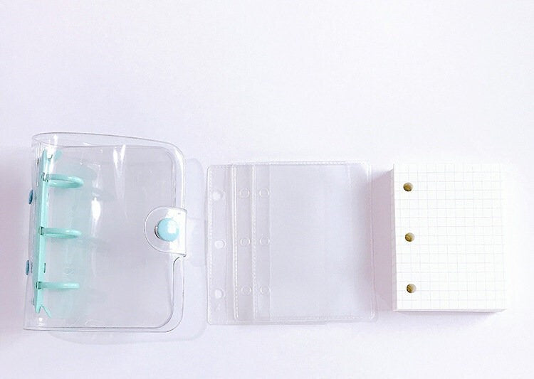 Mini 3 ringed clear binder, PVC cover