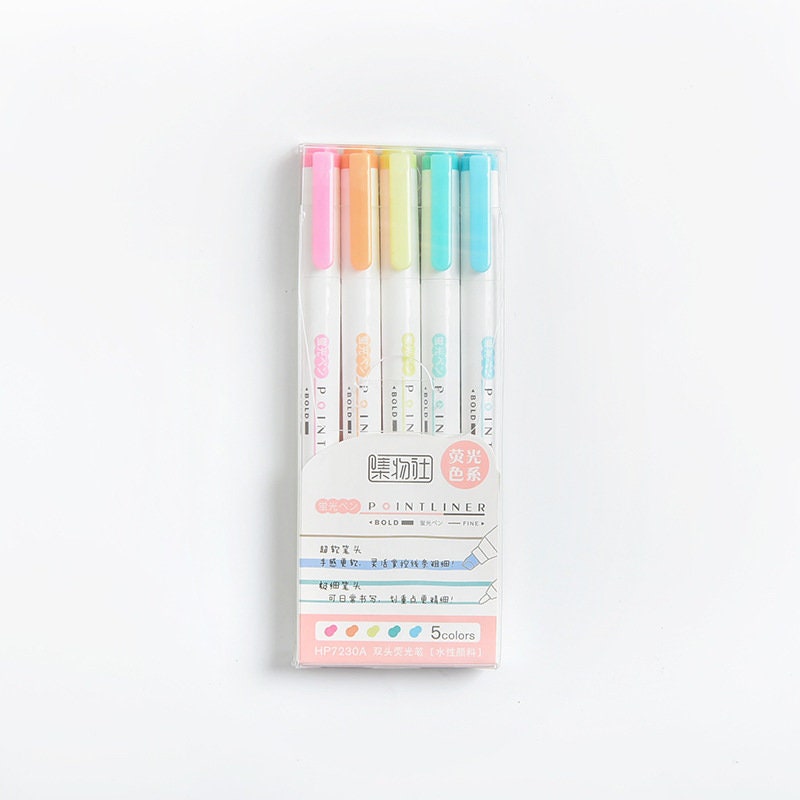 Double Ended Highlighter - Pack of 5